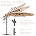 thumbnail image 4 of Gymax 10Ft Patio Solar LED Outdoor Offset Hanging Umbrella w/ 24 Lights Beige, 4 of 9