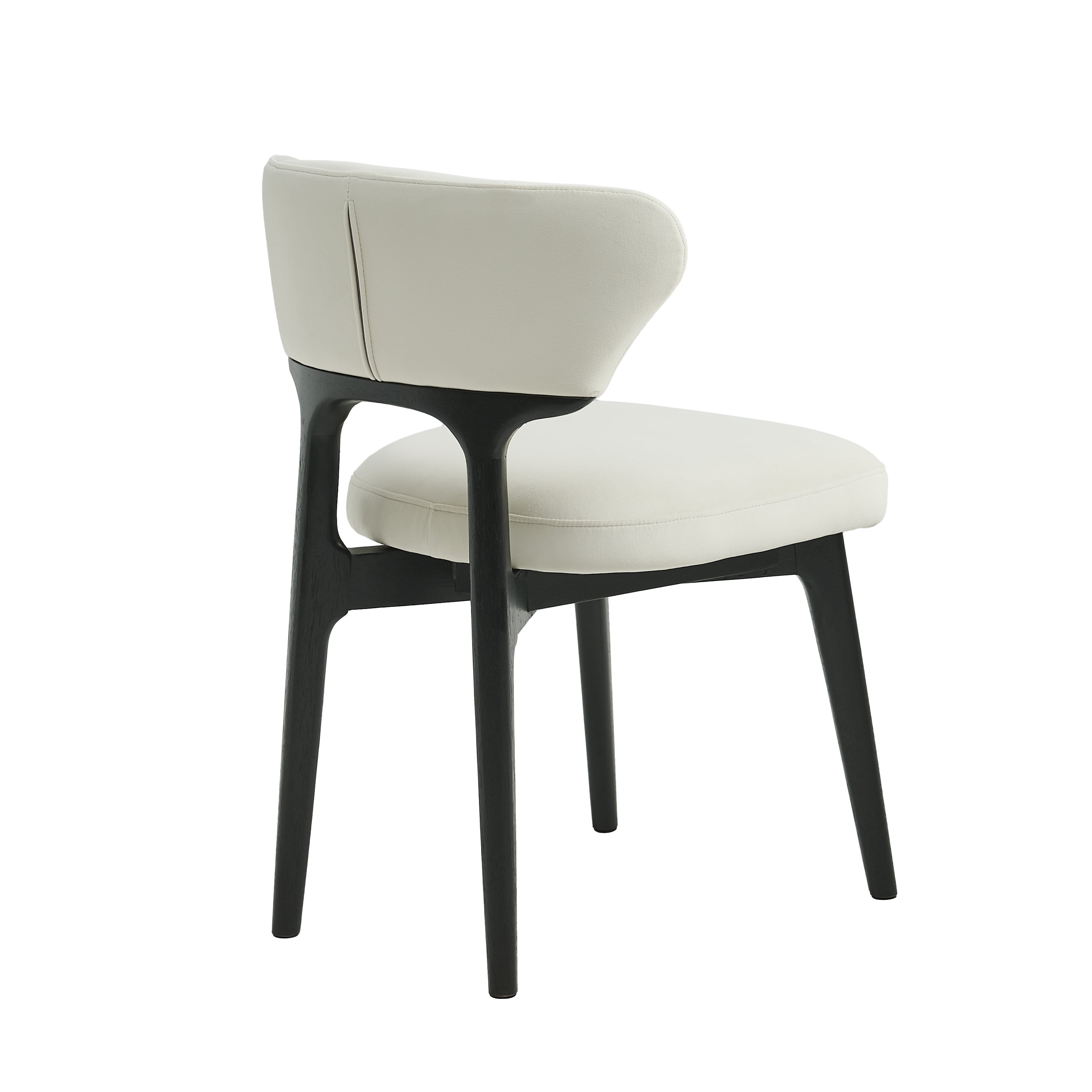 Noble House Solid Wood Dining Chairs Set of 2 Black Upholstered Kitchen Chairs