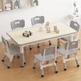 thumbnail image 2 of Table pour Enfants à Hauteur Réglable et Ensemble de 6 Chaises – Table d'Activités de Bureau pour Graffiti avec Pattes Antidérapantes pour Tout-Petits de 2 à 10 Ans, Parfait pour la Garderie, la Salle de Classe et la Maison, 2 of 8