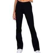Gupgi Women Flare Leggings Solid Color Basic Yoga Pants Joggers Sweatpants Lounge Streetwear
