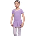 thumbnail image 1 of HAWEE Justaucorps de Ballet pour Filles à Manches Courtes Danse Gymnastique Ballerine Tenue de Ballet Robe, 1 of 2