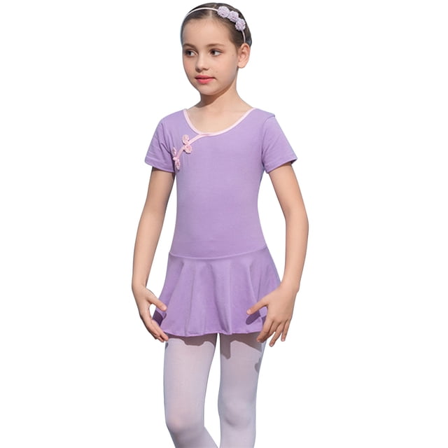 HAWEE Justaucorps de Ballet pour Filles à Manches Courtes Danse Gymnastique Ballerine Tenue de Ballet Robe