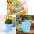 thumbnail image 2 of 10Pcs Colorful Multi Square Nursery Flower Pots Succulent Plant Pots Plastic Plant Pot With Drain Trays For Succulent Plants, 2 of 5