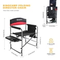thumbnail image 3 of KingCamp Padded Outdoor Folding Chair with Table & Pockets, Black/Red (2 Pack), 3 of 10
