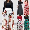 thumbnail image 1 of MesaSe Robe Maxi à Manches Longues à Fleurs d'Été à Pois pour Femmes, 1 of 14