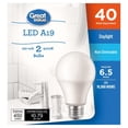thumbnail image 2 of Great Value 40W A19 Daylight LED bulbs 2-pack, 2 of 3