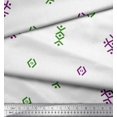 thumbnail image 2 of Soimoi Purple polyester Crepe Fabric Butidar Jamdani Printed Craft Fabric by the Yard 42 Inch Wide, 2 of 2