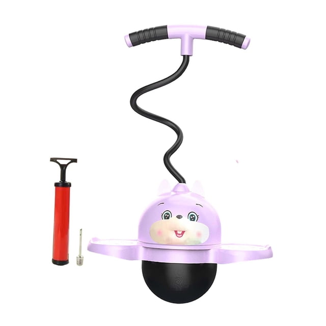 bedienty Pogo Ball Pogo Stick Jump Sensory Training For Kids Balance Board Activity With Pump And 1 Pin Made Reliable PP PVC Rabbit Pink 38x90cm