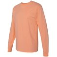 thumbnail image 2 of Hanes Beefy-T Men`s Long-Sleeve T-Shirt, L, Candy Orange, 2 of 3