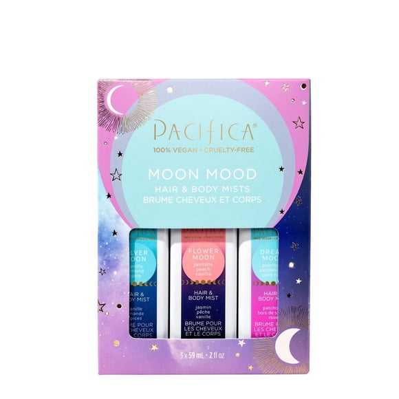 Pacifica Beauty | Moon Mood Hair Perfume & Body Spray Trial Set | Featuring Dream Moon Mini | 3 Scents | Fragrance Sampler Gift Set | Natural + Essential Oils | Clean | Vegan + Cruelty Free