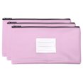 thumbnail image 1 of Unique Bargains Zipper Leatherette Money Deposit Bags with Clear Window, Purple, 3 Pack, 1 of 6
