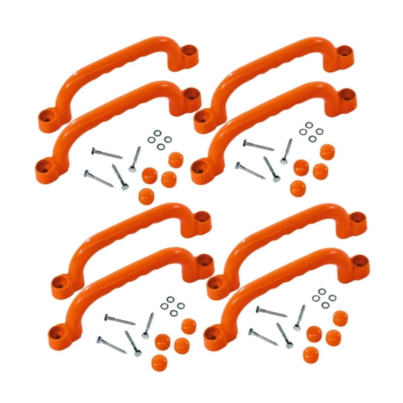 jinwen Ensemble d'Équipement de Terrain de Jeu de 8 Pcs avec Poignées pour Cadre d'Escalade pour Jardin et Cour Arrière Orange