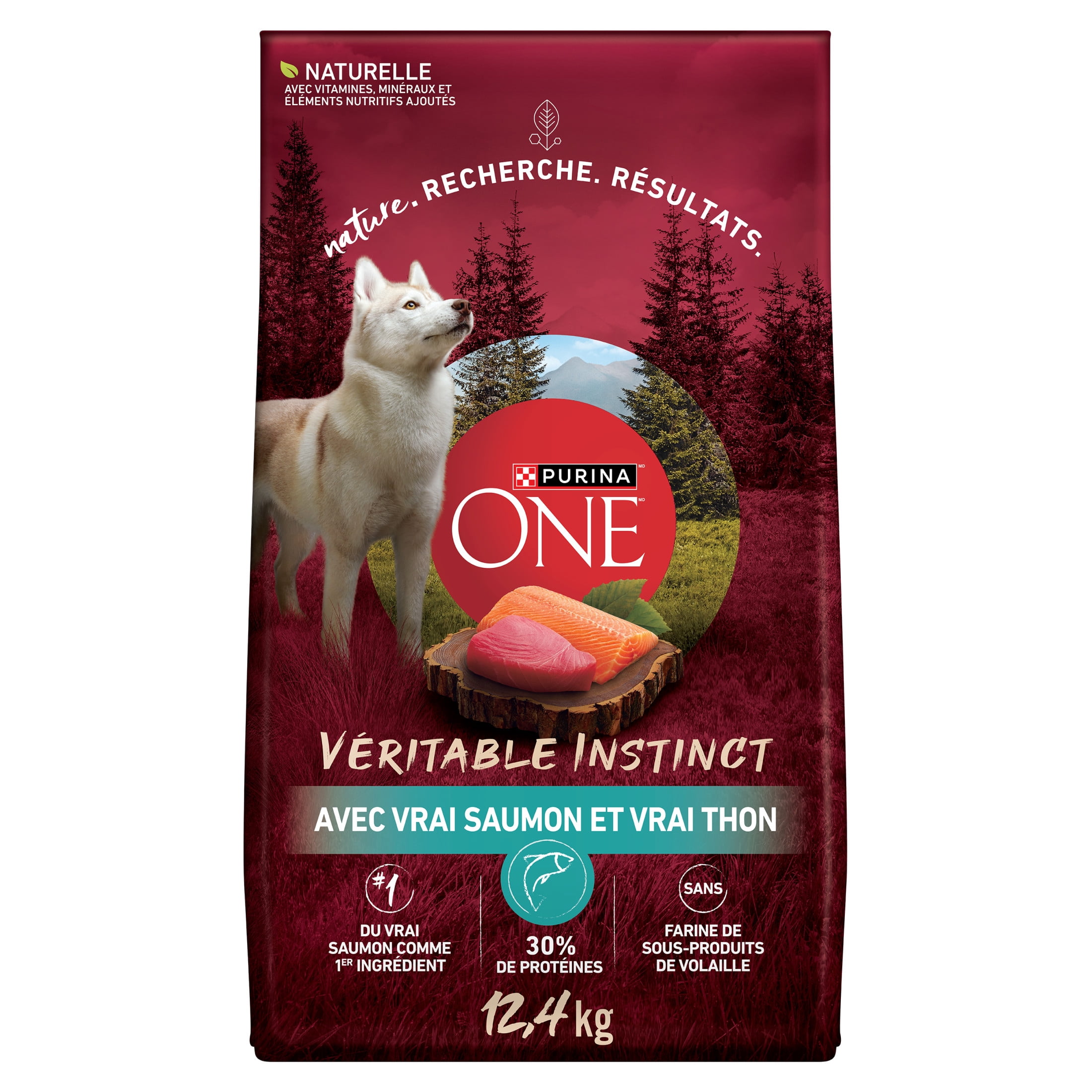 Purina ONE Vrai Instinct Saumon et Thon, Nourriture Sèche pour Chiens 6.8kg