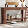 thumbnail image 5 of 54 Inch Long Console Table – Wooden Entryway Table with 2 Drawers & Open Storage Shelf, Sofa Table Behind Couch, Farmhouse Style Entryway & Hallway Organizer for Living Room, 5 of 5