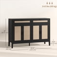 thumbnail image 3 of HOMCOM Buffet Bahut de 53 Pouces avec Tiroirs de Rangement et Portes, Noir, 3 of 10
