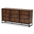 thumbnail image 1 of Allora Brown Finished Wood and Black Metal Dining Room Buffet, 1 of 9