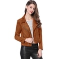 thumbnail image 2 of INSPIRE CHIC Veste de Moto Biker Zippée à Manches Longues en Faux Suède pour Juniors, 2 of 6