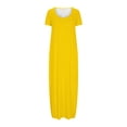 thumbnail image 2 of fatyb Robes Maxi pour Femmes Col Rond Manches Courtes Robes Décontractées Robes T-Shirt Amples pour Femmes P-5TG, 2 of 5