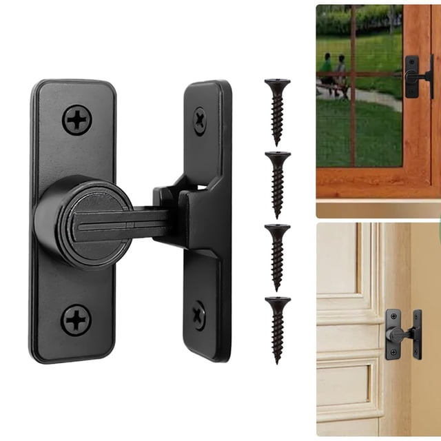 Ruibeauty Barn Door Lock Heavy Duty Sliding Barn Door Latch Lock 90 Degree Gate Latch