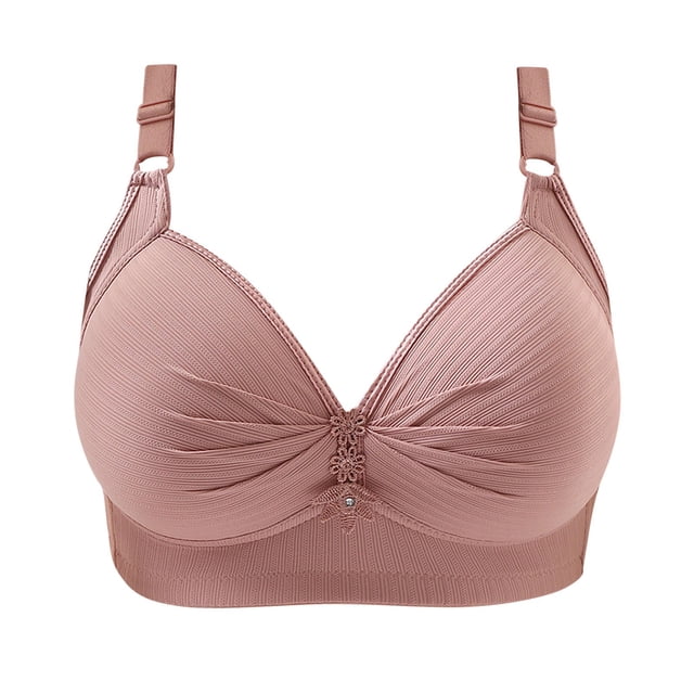 Timegard 3pc Bras for Women No Underwire Plus Size Adjustable Strap Ruched Comfort Everyday Bralette