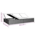 thumbnail image 4 of vidaXL Chaise Longue Convertible avec Coussins en Résine Tressée Noire, 4 of 5