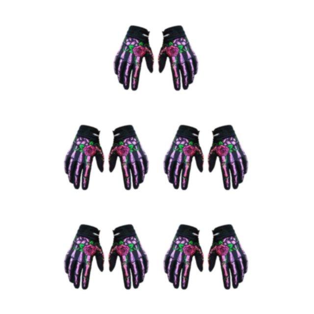 Decodeary Lightweight And Shockproof Skeleton Riding Gloves For Autumn Winter Breathable And Comfortable Durable Waterproof pink L 5Set