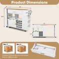 thumbnail image 3 of Costway Reversible Folding Kitchen Island Cart Utility Storage Trolley Wine Rack Shelves, 3 of 10