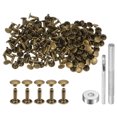 thumbnail image 1 of Unique Bargains 100 Ensembles Rivets en Cuir 12 x 9mm Métal avec 3 Outils Setter, Bronze, 1 of 7