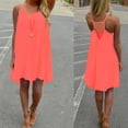 thumbnail image 1 of Fashion Women Spaghetti Strap Back Howllow Out Summer Chiffon Beach Short Dress, 1 of 5