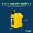 thumbnail image 3 of Scepter SmartControl RearHandle Diesel Gas Container Jug, 5 Gallon Yellow, 3 of 11