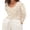 Beige, variant on Gupgi Crochet Tops for Women Knitted Cover Ups Summer Long Sleeve Hollow Out Button Down Crop Top