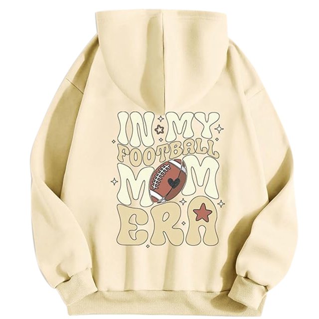 WEAIXIMIUNG Fall Sweatshirts for Women Plus Size Ladies' Autumn and Winter Fashionable Rugby Print Hooded Sweatshirt
