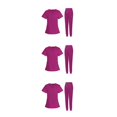thumbnail image 2 of maskred Ensemble de Sarrau pour Femmes Infirmière Col en V Lavable à la Machine Manches Courtes Tenue Confortable Rose Rouge P Ensemble de 3, 2 of 6