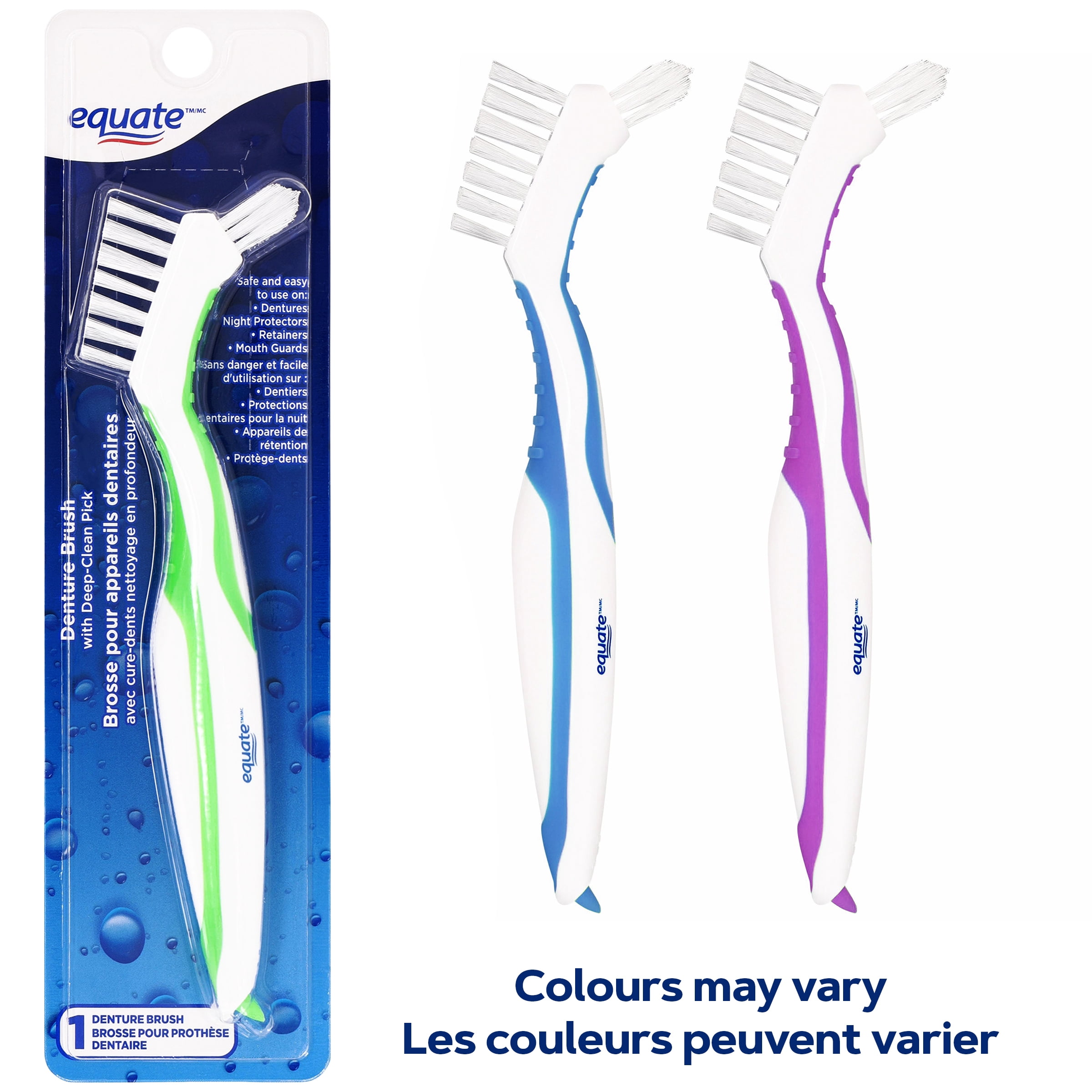 Brosse pour appareils dentaires avec cure-dents de nettoyage en profondeur Equate