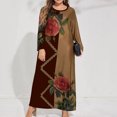 thumbnail image 4 of LSLJS Plus Size Women Casual Loose Printed Long-sleeve Crew-Neck Dress, 4 of 4