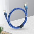 thumbnail image 3 of USB Cable 1.5m Stable Transmission Transparent Blue Copper USB 2.0 A to B Male Printer Data Cord for Office, 3 of 8