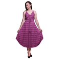 thumbnail image 1 of Bimba Tie-Dye Ladies Printed Resort Midi Drawstring Dress Spaghetti Strap Beach Wear-Medium, 1 of 1