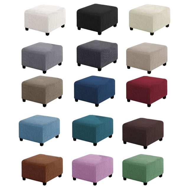 maskred S Square Ottoman Cover Wear Resistant And Durable Fine Workmanship Skin Friendly Jacquard Slipcovers light green S