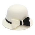 thumbnail image 1 of Chapeau Melon Petit pour Femme, Automne et Hiver, Nœud, Bout Rond, Décontracté, Style Bassin de Pêcheur, 1 of 3