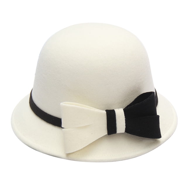 Chapeau Melon Petit pour Femme, Automne et Hiver, Nœud, Bout Rond, Décontracté, Style Bassin de Pêcheur