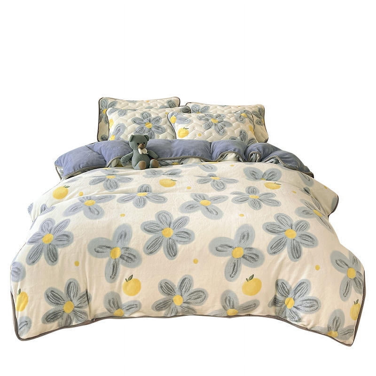 Jinsinto Milk fleece queen size sheet covers 4-piece warm comforter set