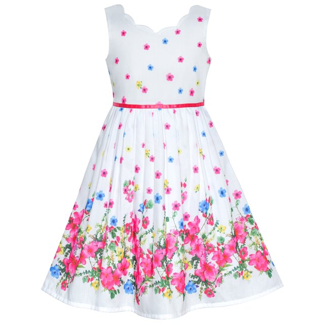 Girls Dress Pink Flower Petal Summer Sundress 12 Years