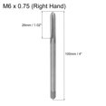 thumbnail image 2 of Unique Bargains Outil de Filetage de Flûte Droite Extra Long M6 x 0.75 H2 100mm, 2 of 7