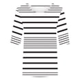 thumbnail image 5 of Enjoytime Hauts Décontractés pour Femmes à Rayures Col Rond Manches Mi-Longues Chemisiers Chic de Bureau Travail Été Chemises Grande Taille, 5 of 5