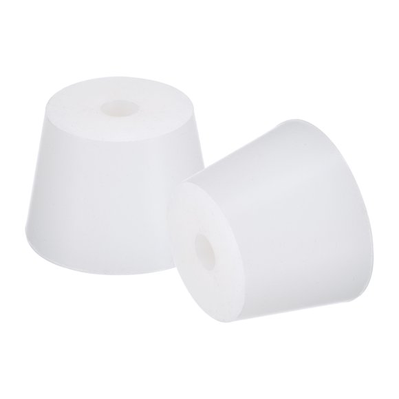 Unique Bargains Bouchon Conique en Caoutchouc de Silicone avec Trou de 32 mm à 42 mm, Blanc, pour Revêtement en Poudre, Peinture, Lot de 2