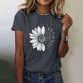 thumbnail image 2 of T-Shirt d'Été Tournesol pour Femmes Grande Taille Blouse Ample Manches Courtes Graphique Décontractée Polyester, 2 of 4