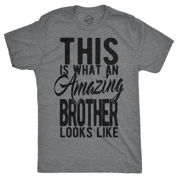 T-shirt pour Hommes « This Is What An Amazing Brother Looks Like » Drôle Frères et Sœurs Haut (Gris Chiné Foncé) - m
