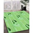thumbnail image 3 of Ahgly Tapis Rectangulaire Lavable en Machine Intérieur Transitionnel Vert Émeraude, 2 Pieds x 5 Pieds, 3 of 7
