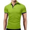 thumbnail image 1 of BOBOGOJP Polo à Manches Courtes pour Homme Séchage Rapide Performance Imprimé Manches Courtes Évacuation de l'Humidité Polos de Golf (Vert,4TG), 1 of 4
