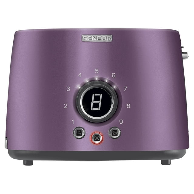 Sencor STS-6053VT 2-Slice Premium Metallic Toaster with Digital Button and Toaster Rack (Violet)
